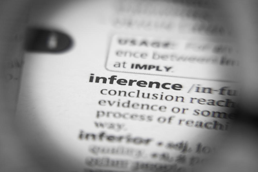 Word or phrase inference in a dictionary.